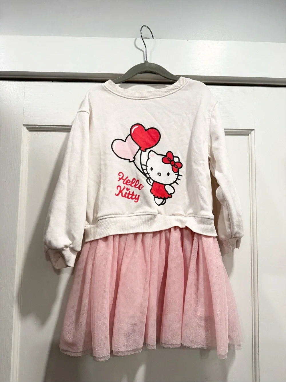 H&M Hello Kitty Tutu Twirl Party Dress red pink 5T girly heart toddler cat